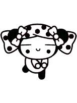 coloriage pucca avec un foulard